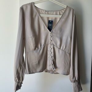 Abercrombie Champagne Long sleeve button-down top BRAND NEW WITH TAGS
